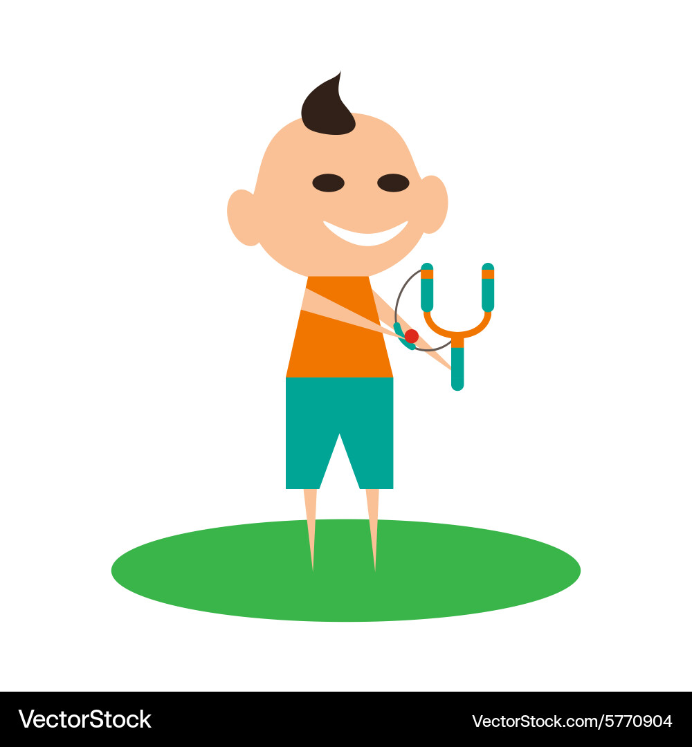Flat with shadow icon and mobile application boy Vector Image