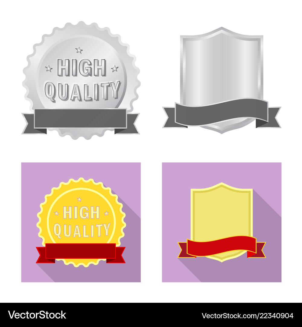 Isolated object of emblem and badge symbol set Vector Image