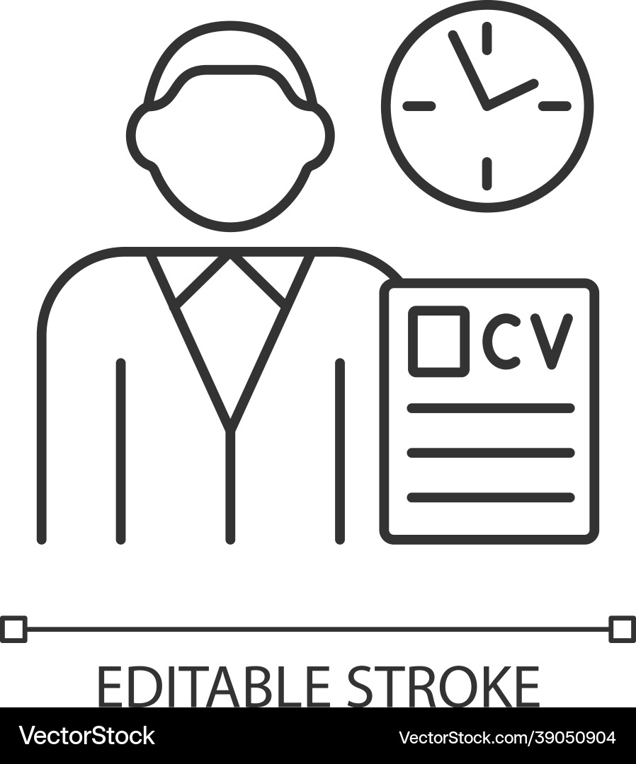 Job applicant rgb linear icon Job applicant rgb linear icon vector image