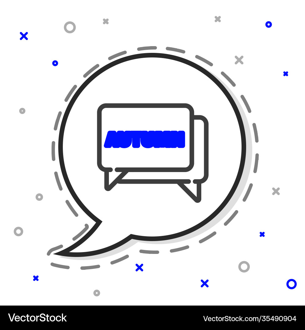 Line speech bubble with text autumn icon isolated Line speech bubble with text autumn icon isolated vector image