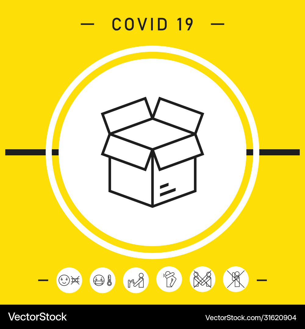 Open box line symbol icon elements for your design Vector Image