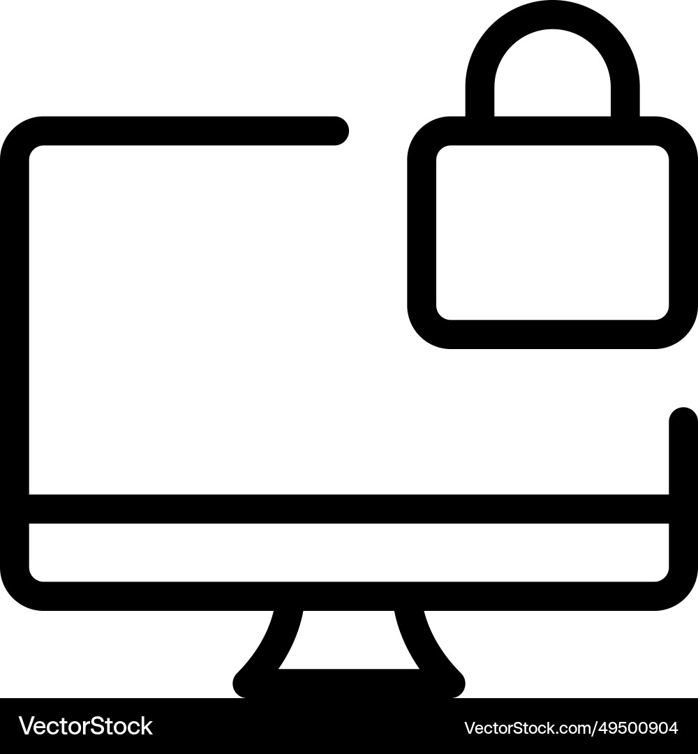 Preventing unwanted access with desktop lock vector image