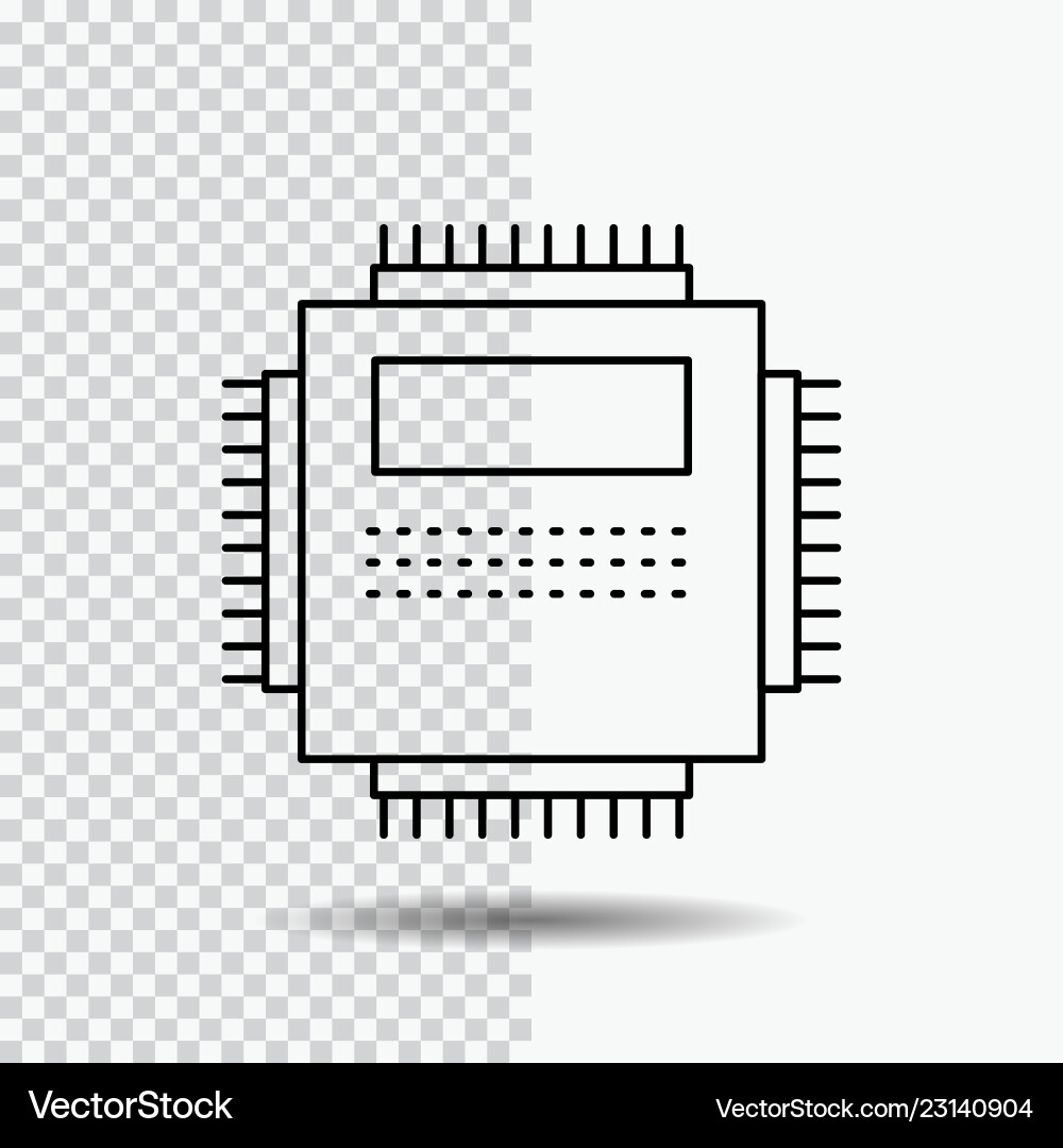 Processor hardware computer pc technology line Processor hardware computer pc technology line vector image