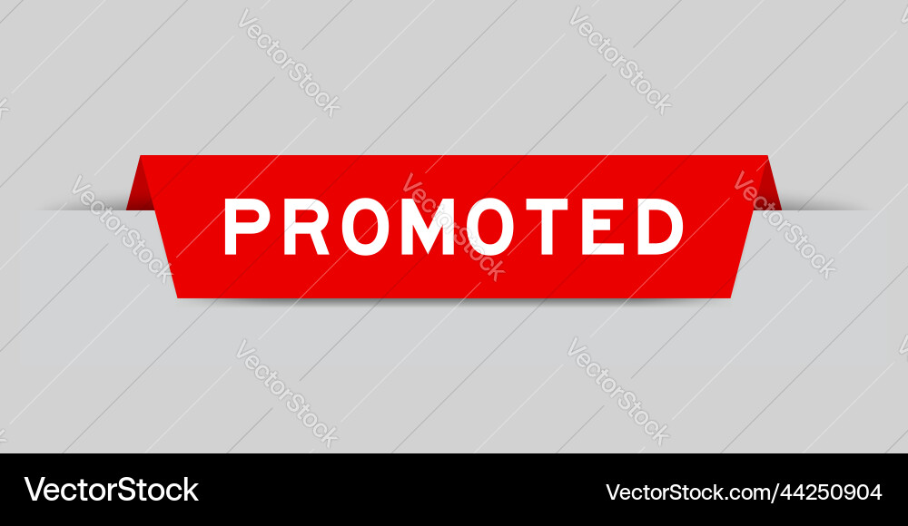 Red color inserted label with word promoted Vector Image