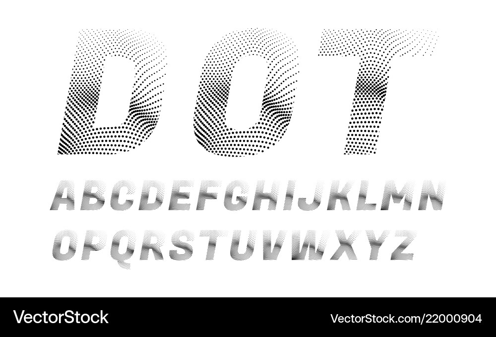 Retro Dotted Font - Pixel Art Style Vector Image