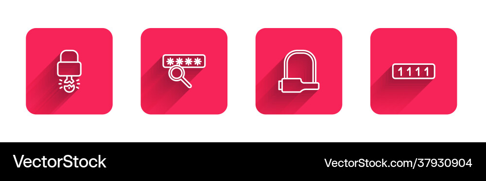 Set line key broke inside padlock password Set line key broke inside padlock password vector image