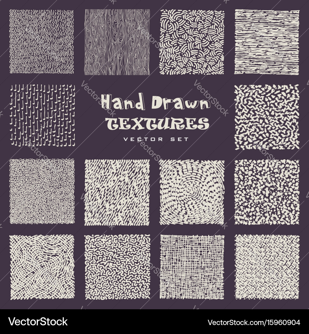 Set of hand drawn marker and ink patterns vector image