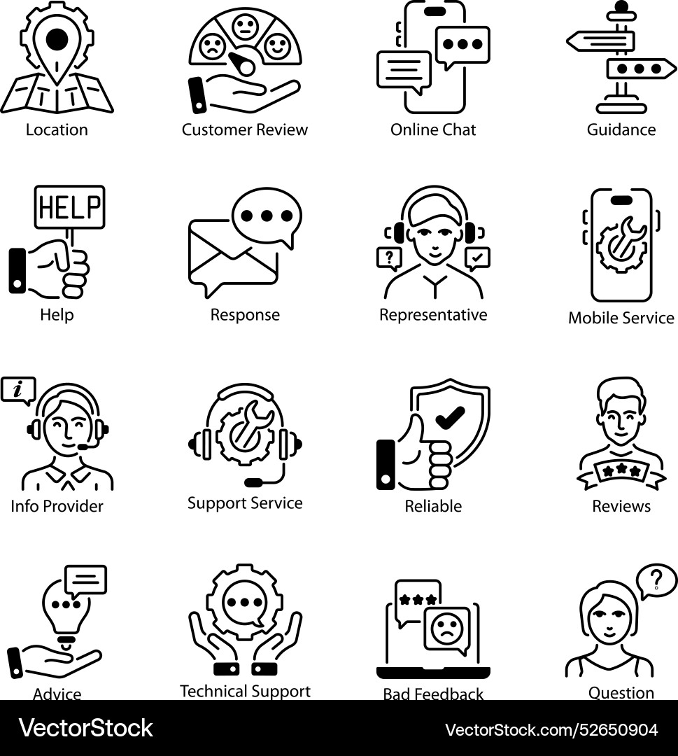 Set of linear style service icons Vector Image