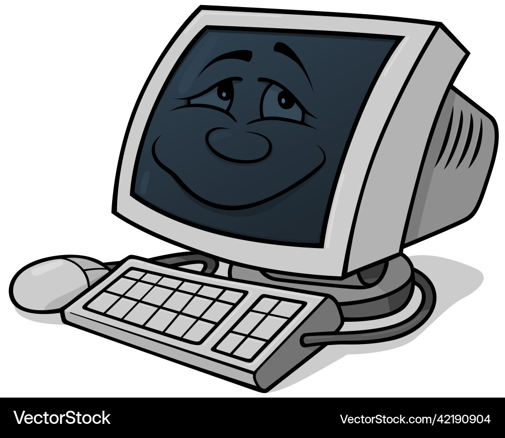 Smiling Computer Cartoon vector image