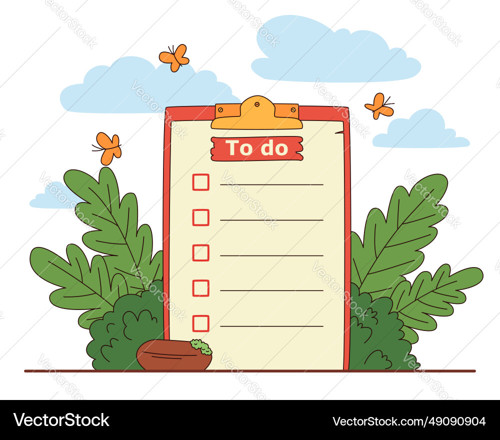 Tablet with a checklist to-do list for time Tablet with a checklist to-do list for time vector image