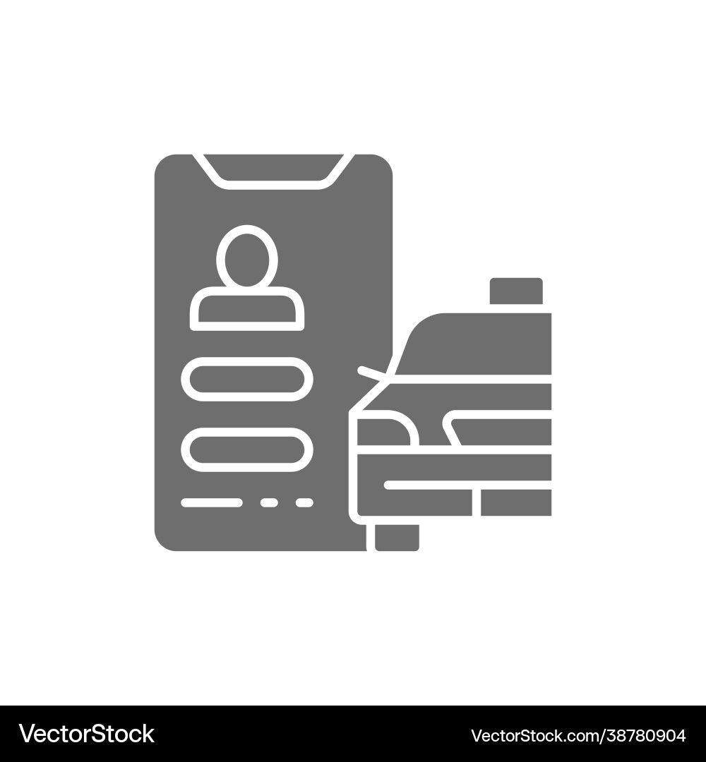 Taxi service application gray icon isolated Taxi service application gray icon isolated vector image