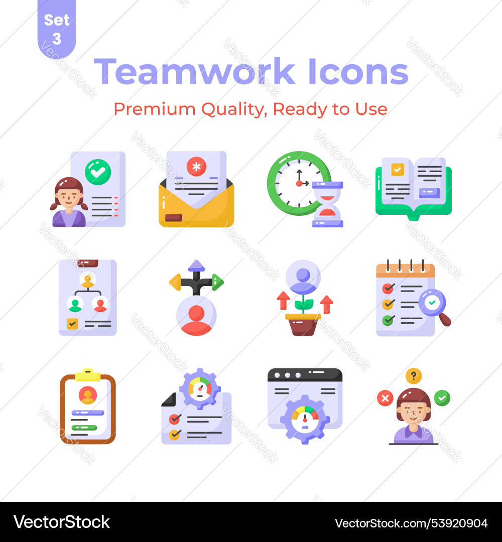 Teamwork icons set in customizable style ready Teamwork icons set in customizable style ready Vector Image