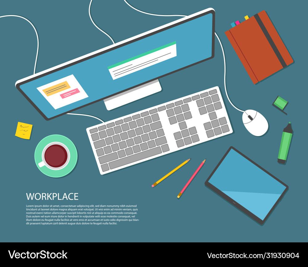Work on computer Work on computer vector image