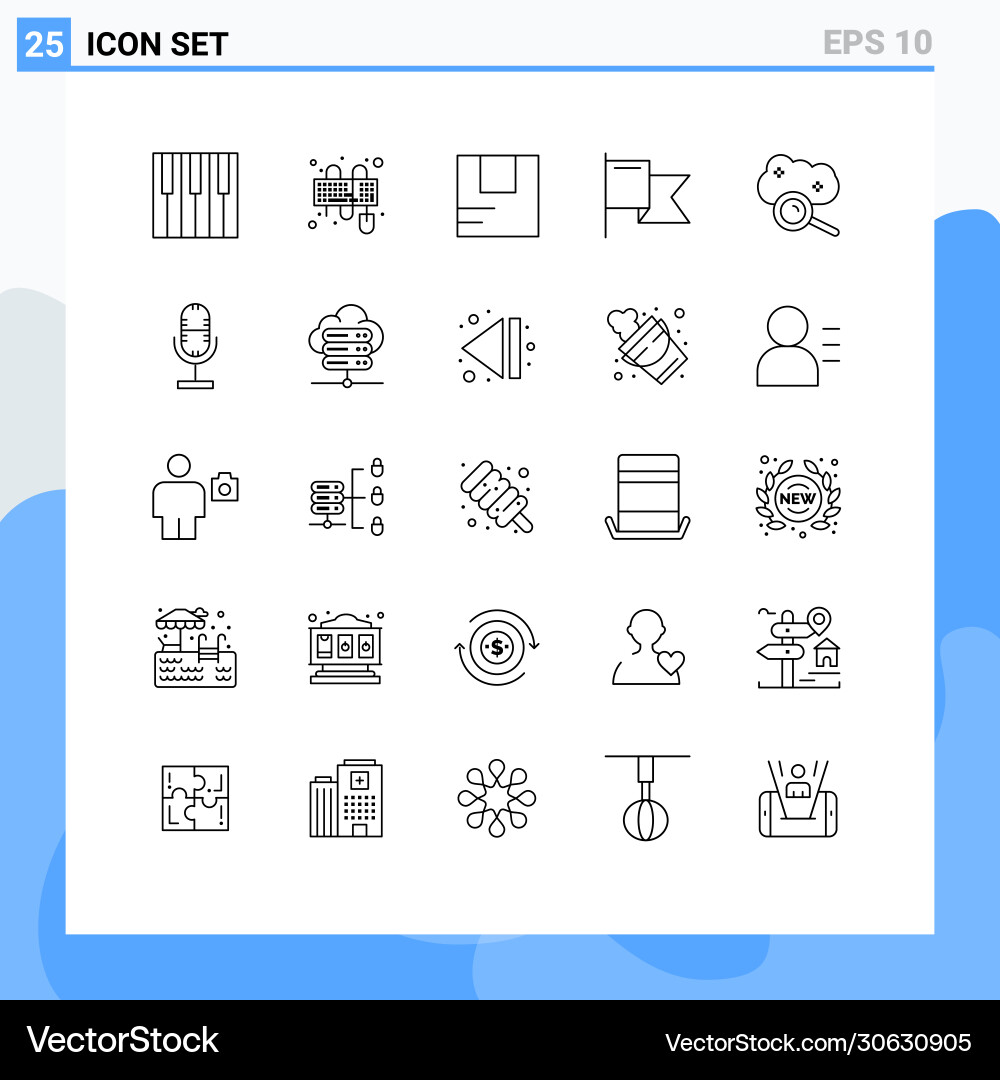 25 universal lines set for web and mobile Vector Image