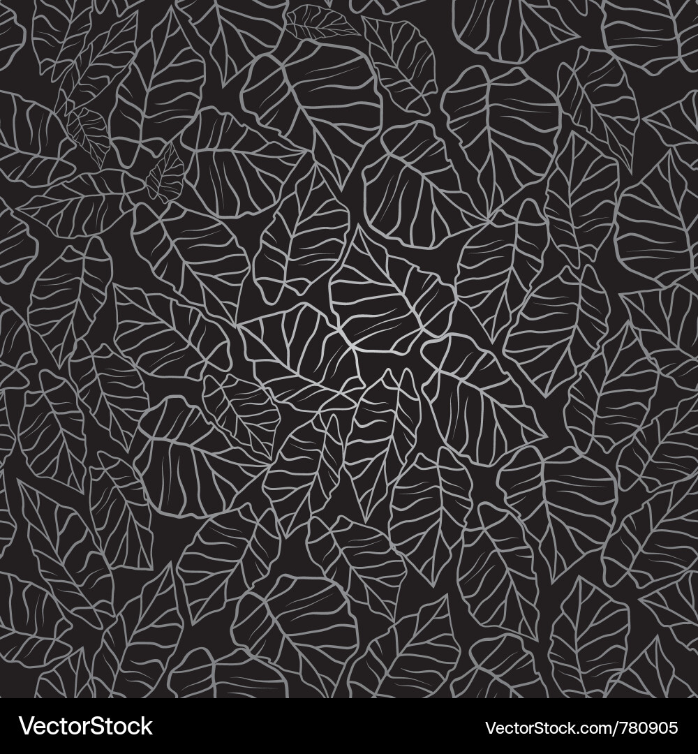 Black Leaf Texture Pattern Vector Image