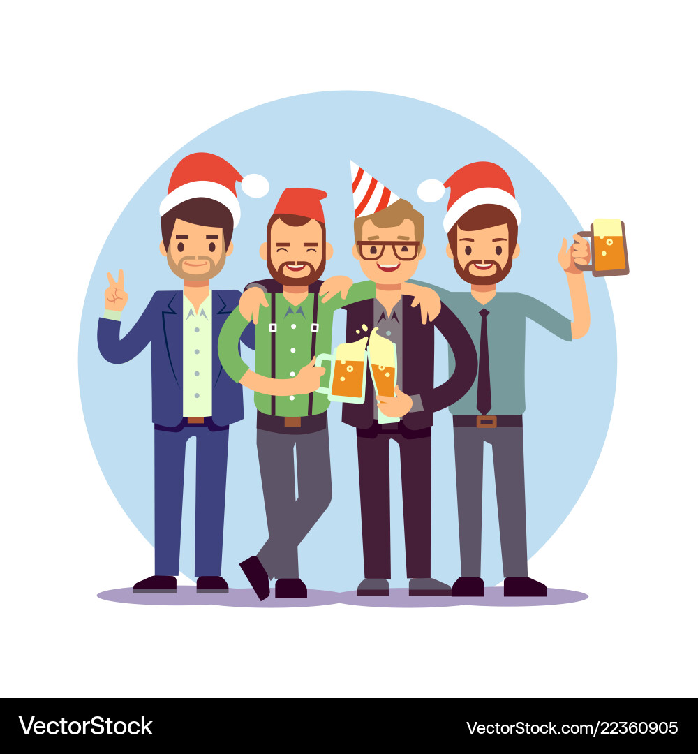 Businessmen celebrate new year and christmas Businessmen celebrate new year and christmas vector image