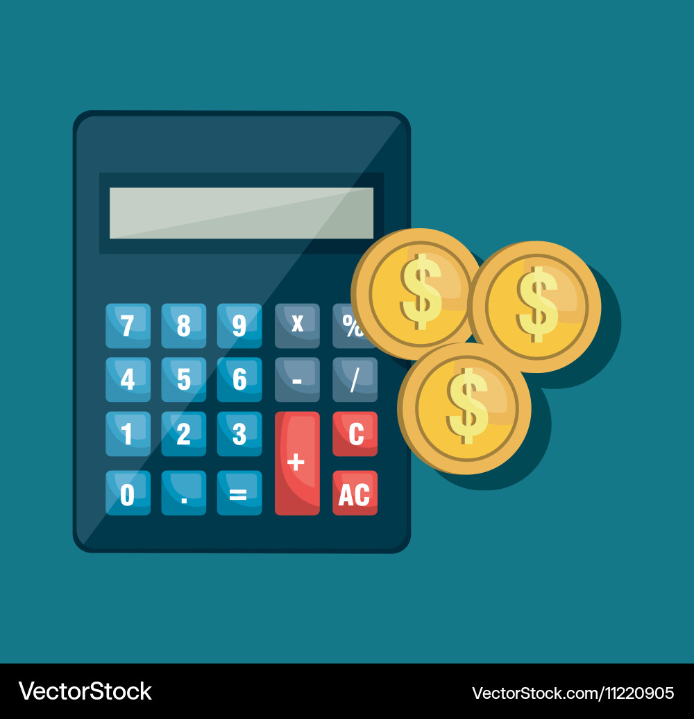 Calculator math device isolated icon vector image