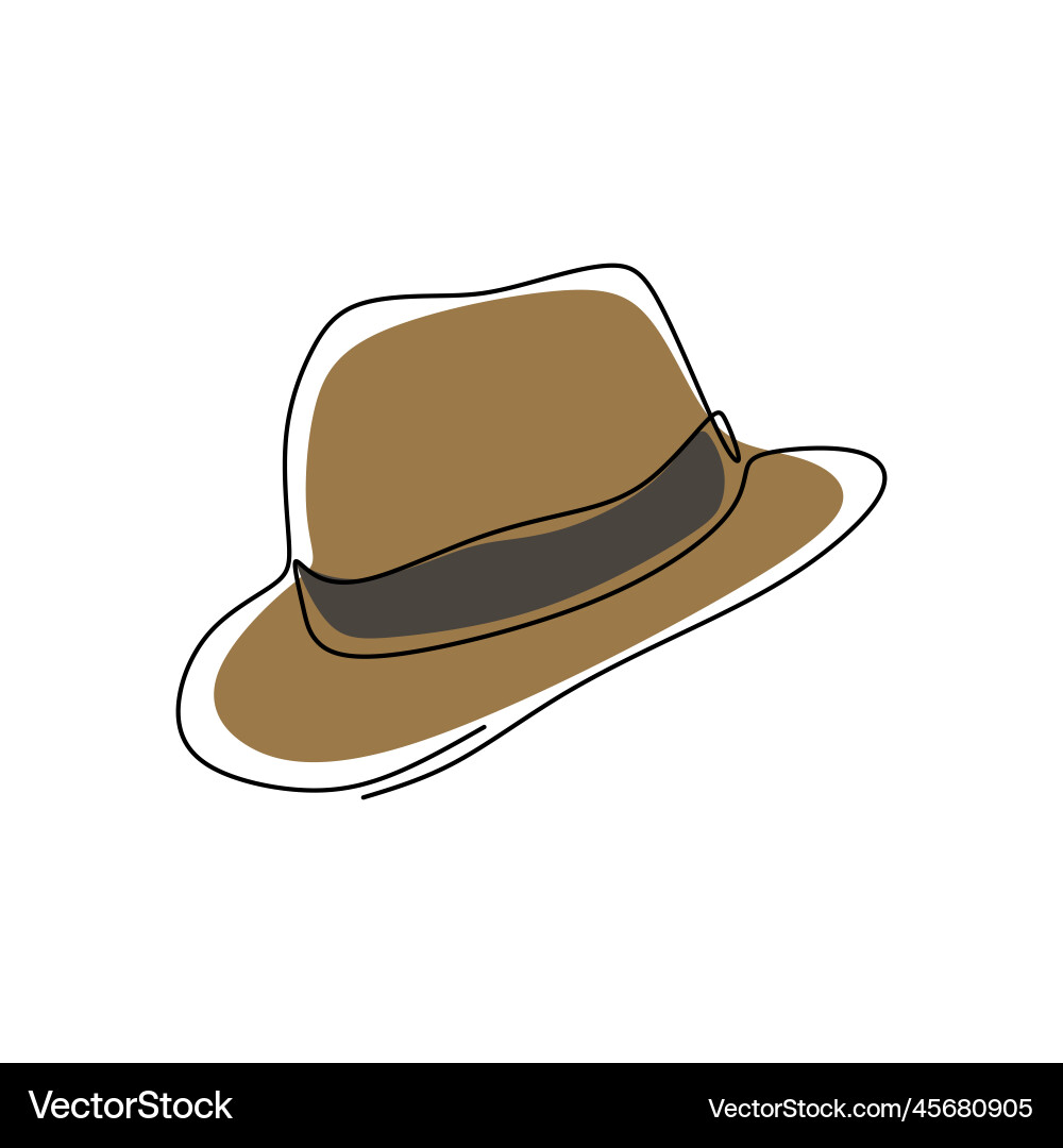 Continuous line drawing of hats for summer Continuous line drawing of hats for summer vector image