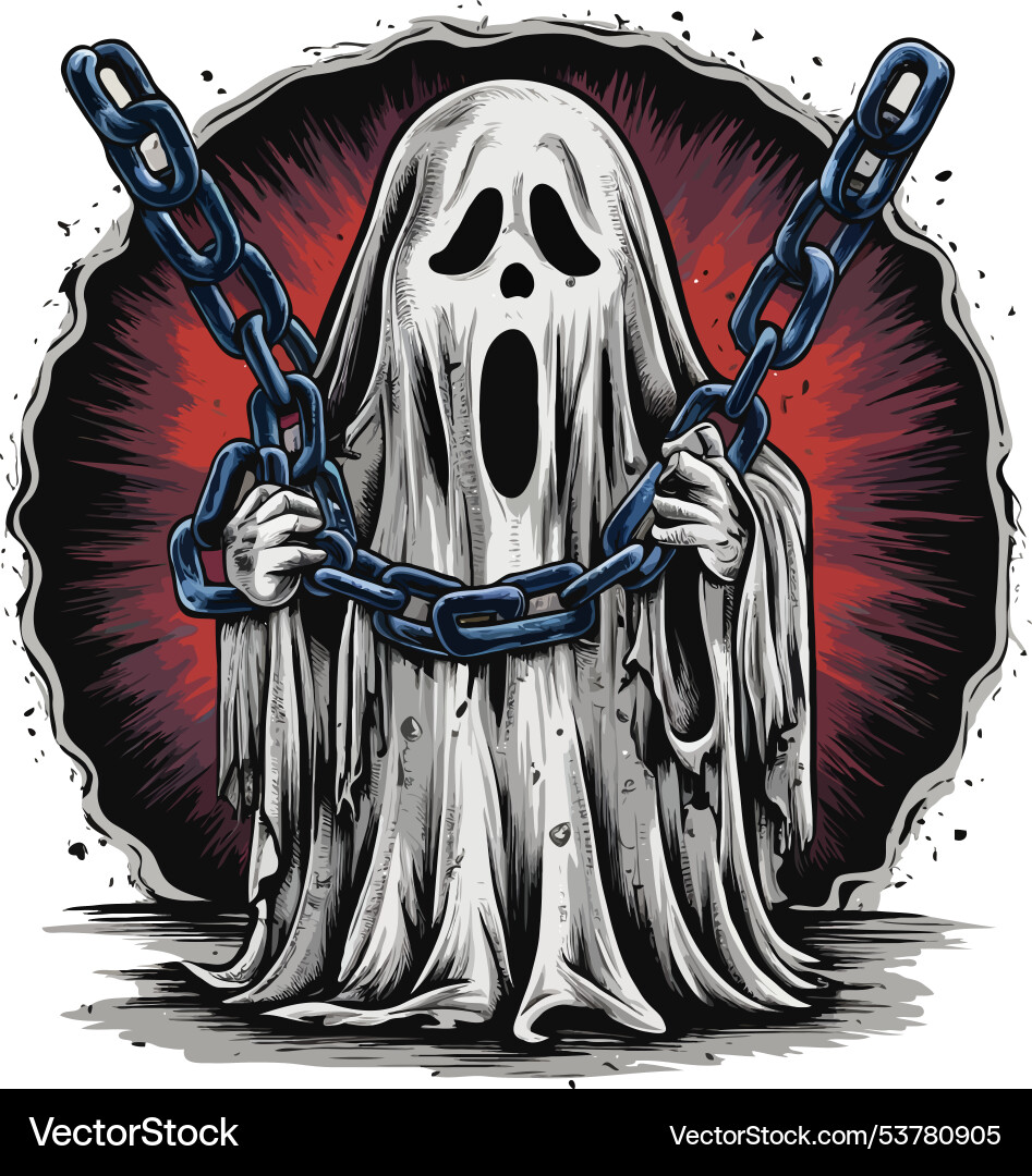 Cute and creepy ghost Royalty Free Vector Image