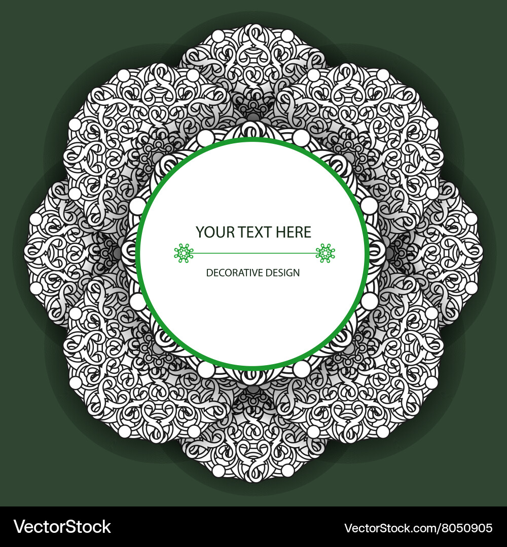 Decorative design element with a circular pattern vector image