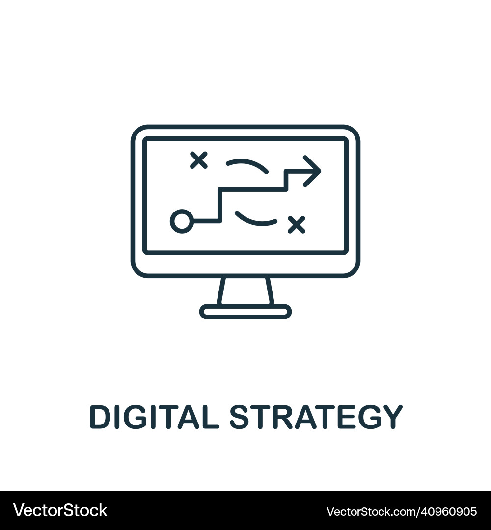 Digital strategy icon line element from content Vector Image