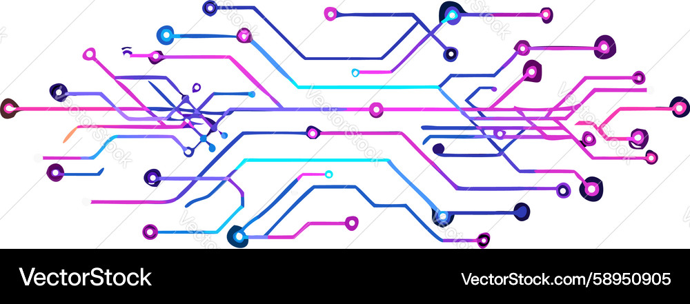 Dynamic Circuit Network Paths Vector Image