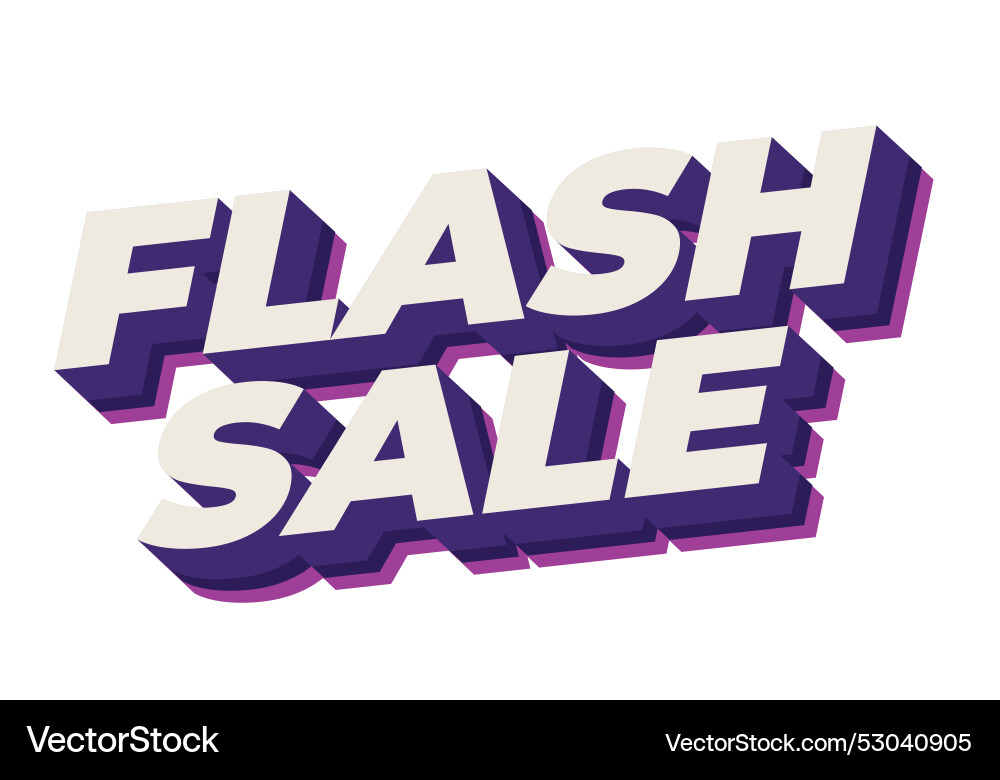 Flash sale text effect in 3d style for digital Flash sale text effect in 3d style for digital Vector Image