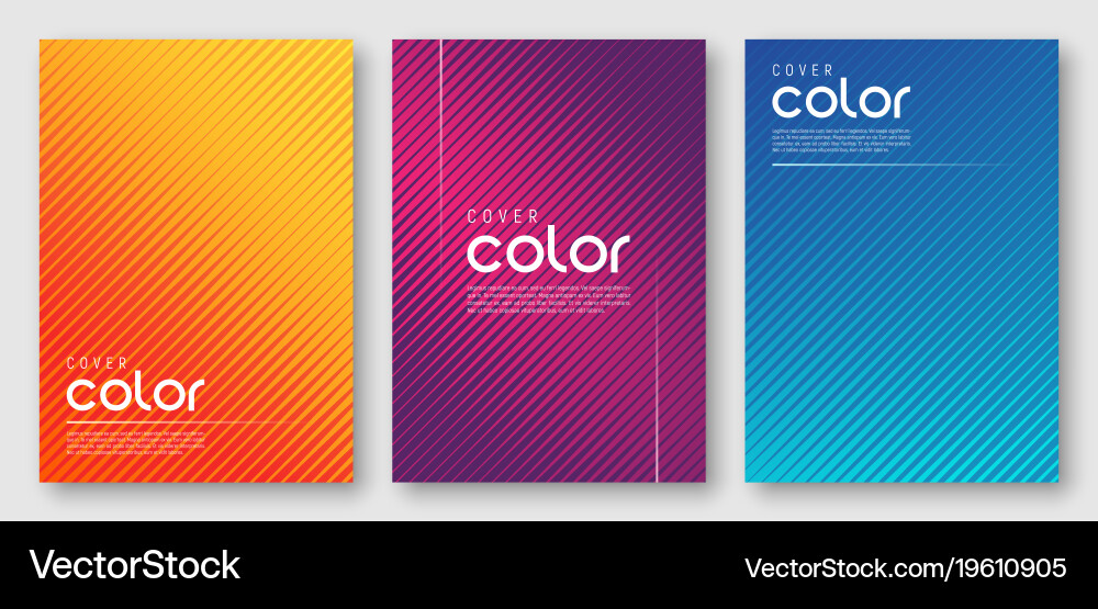 Geometric Gradient Cover Patterns Vector Image