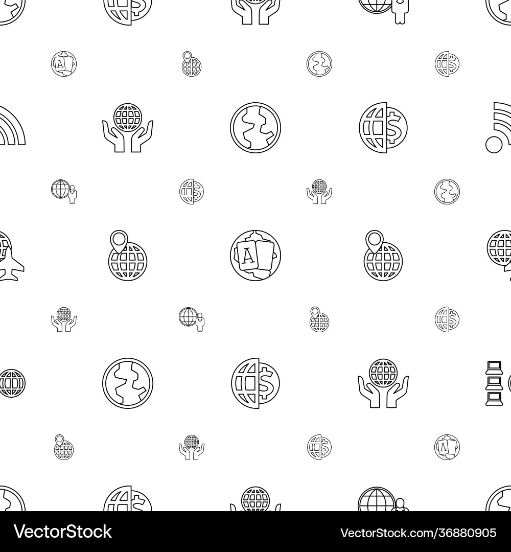 Globe icons pattern seamless white background Vector Image