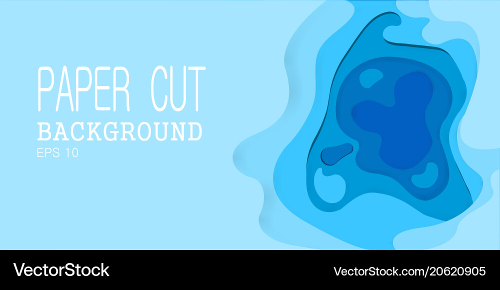 Papercut many layers of paper 3d color background vector image