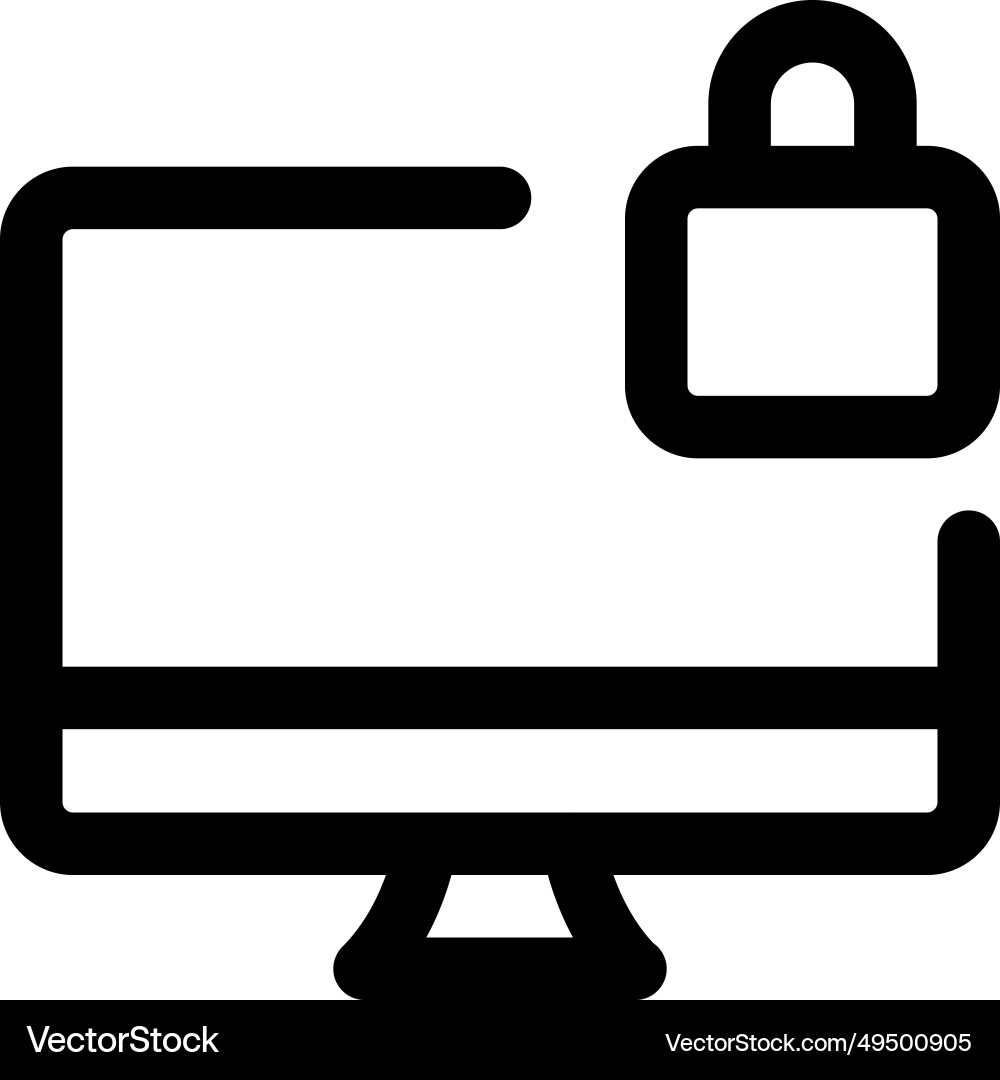 Preventing unwanted access with desktop lock vector image