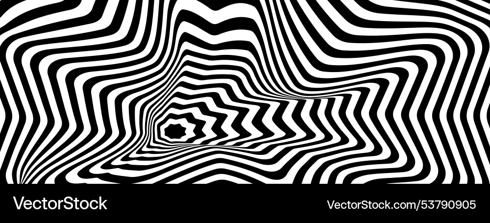 Psychedelic pattern with distorted black and white Psychedelic pattern with distorted black and white vector image