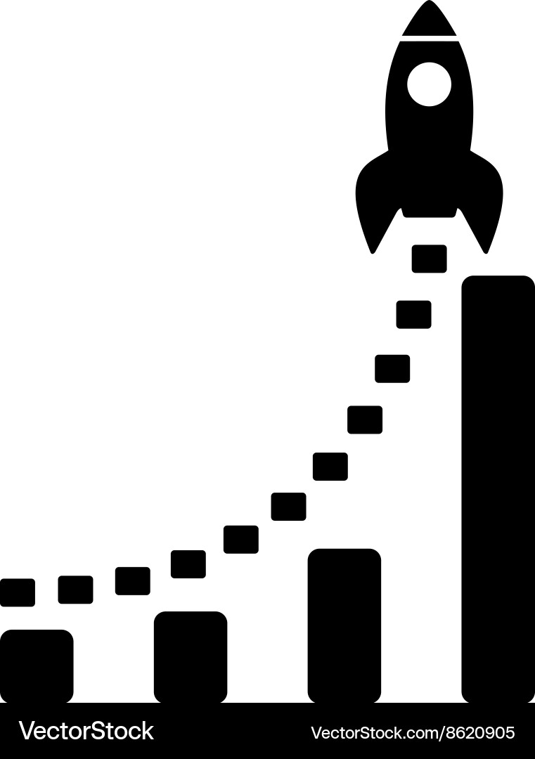 Rocket Business starten flache Ikone Vektorbild