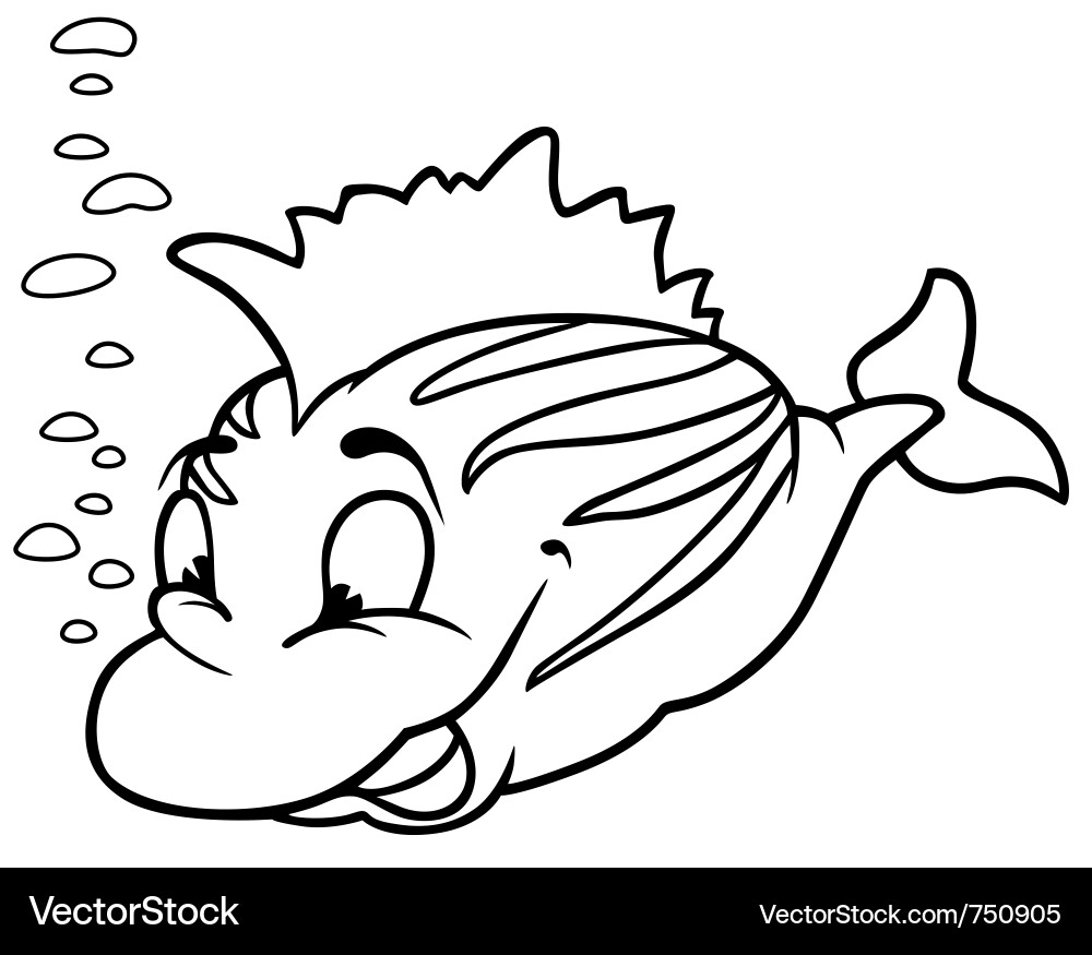 Striped smiling fish Vector Image
