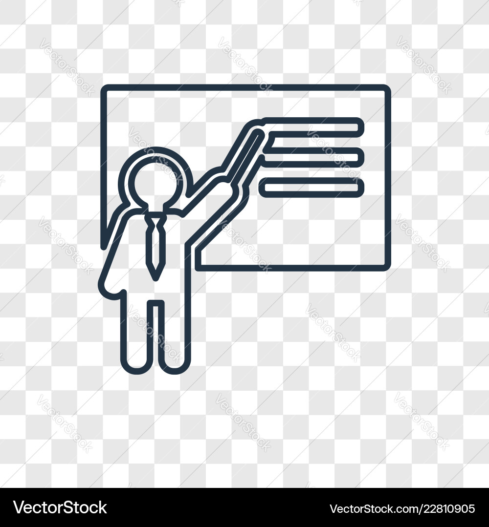 Teach concept linear icon isolated on transparent Teach concept linear icon isolated on transparent vector image