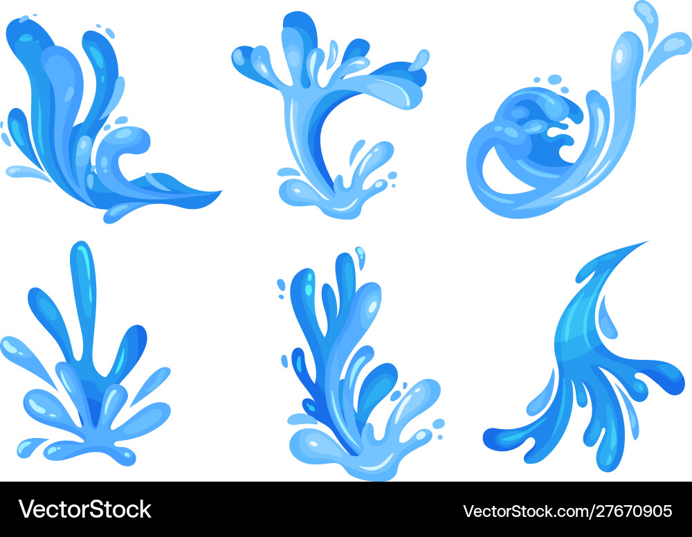 Water Splash Motion Set Vector Image