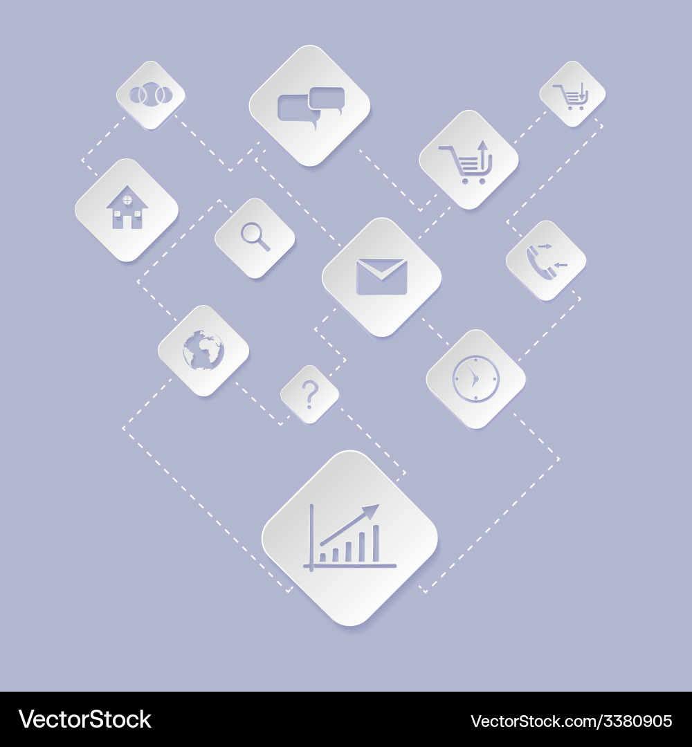 Web application for business e commerce icon set vector image