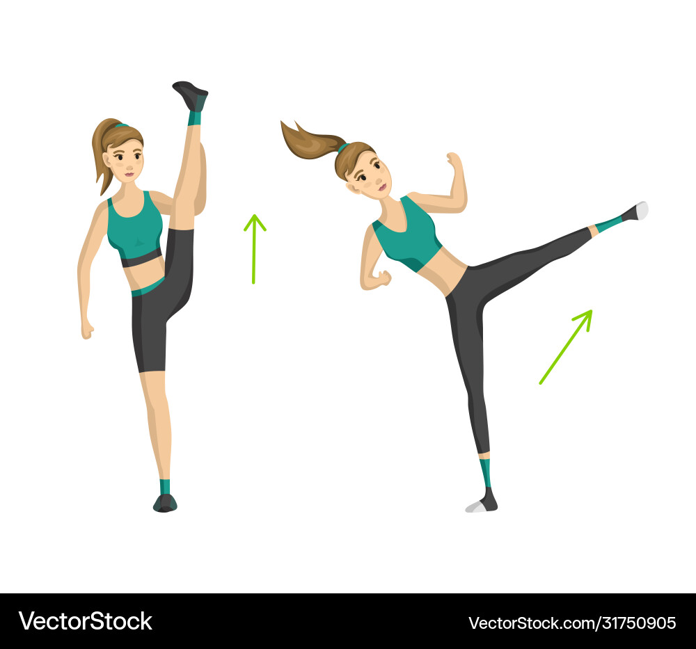 Woman fitness girl doing sport physical Woman fitness girl doing sport physical vector image