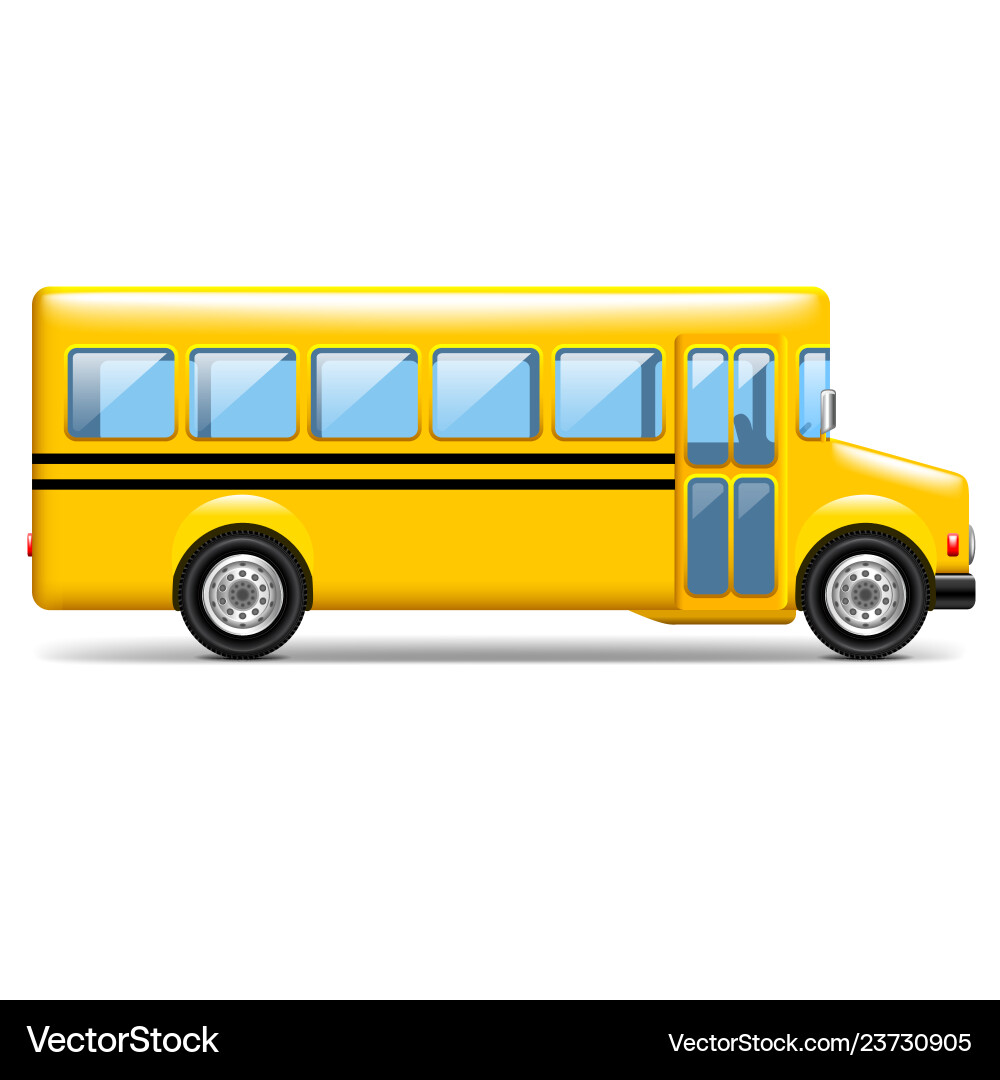 Yellow School Bus Profile Vector Image