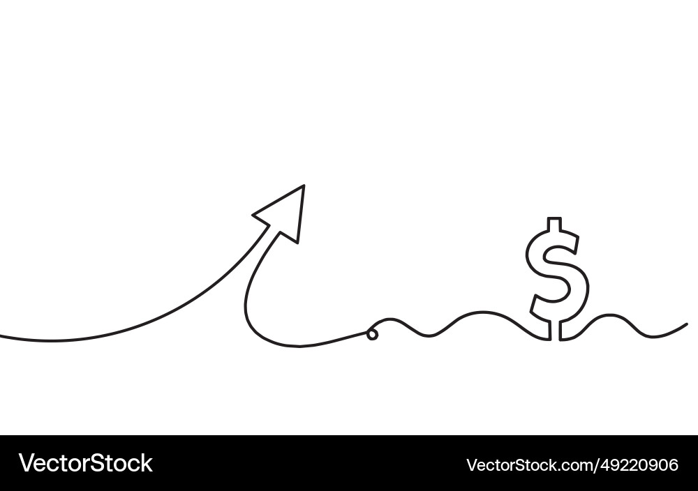 Abstract continuous lines arrows with dollar Vector Image