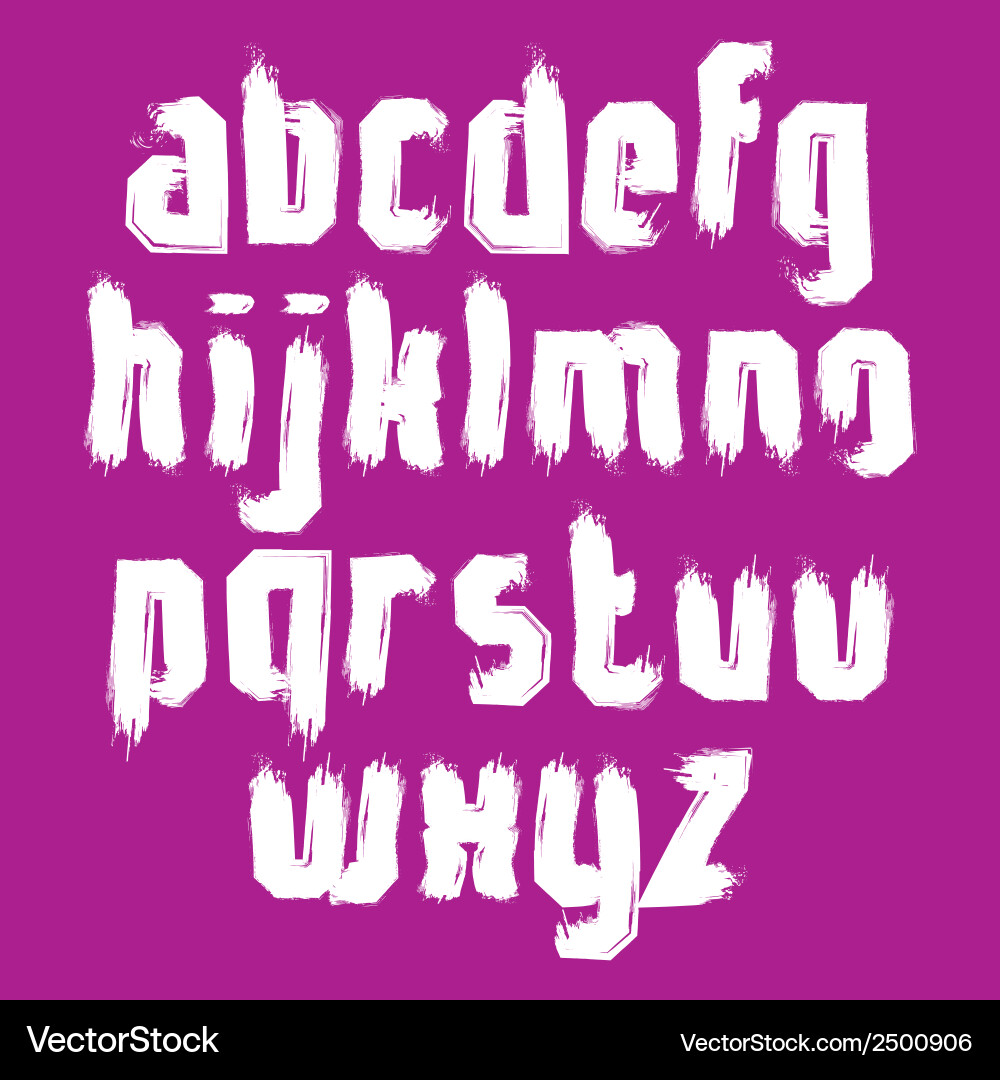Alphabet letters set hand-drawn unusual script Vector Image