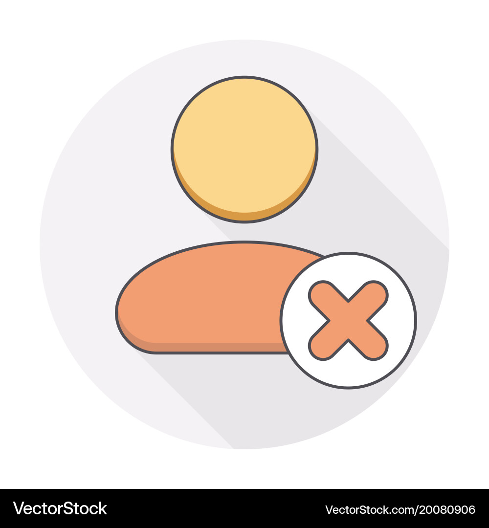 Close delete remove user icon Vector Image