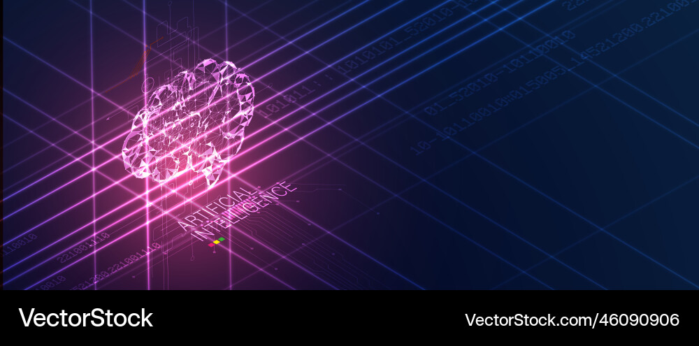 Conceptual technology of artificial intelligence Vector Image