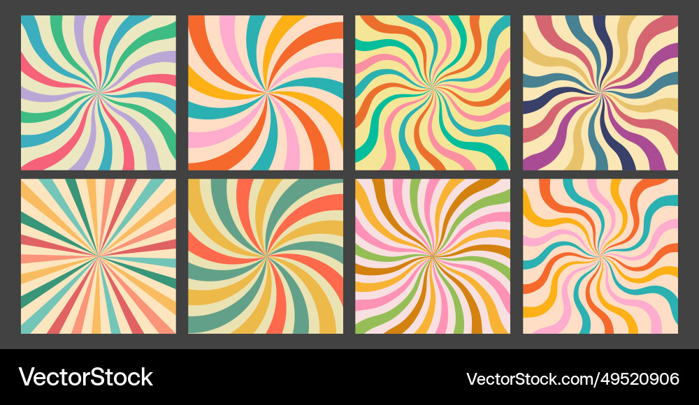 Cool groovy patterns set collection of retro y2k Vector Image