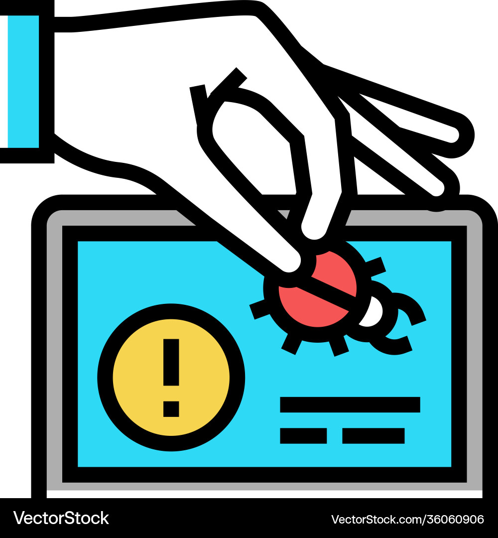 Debug fixing color icon Vector Image