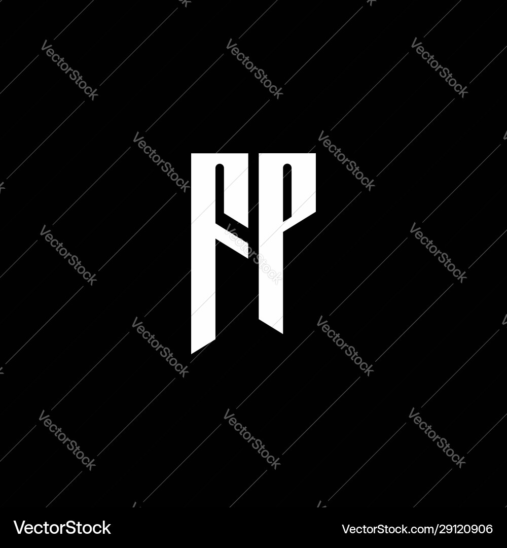 Fp logo monogram with emblem style isolated Vector Image