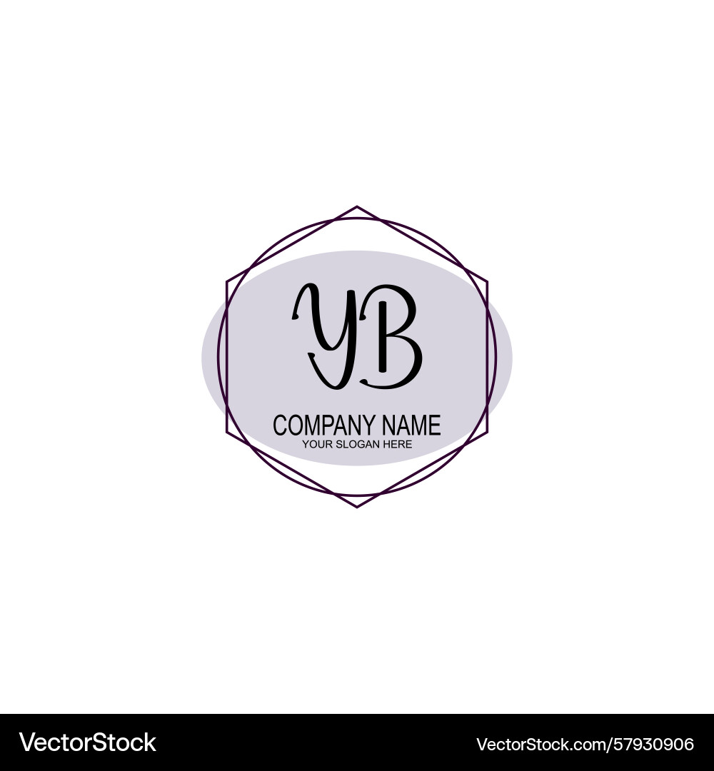 Handwriting logo concepts with initial yb Vector Image