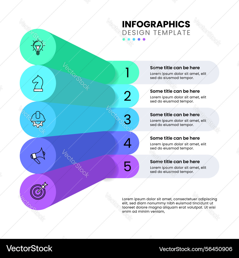 Infographic template 3d columns with 5 steps Infographic template 3d columns with 5 steps Vector Image