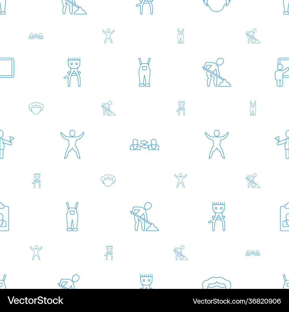 Man icons pattern seamless white background Vector Image