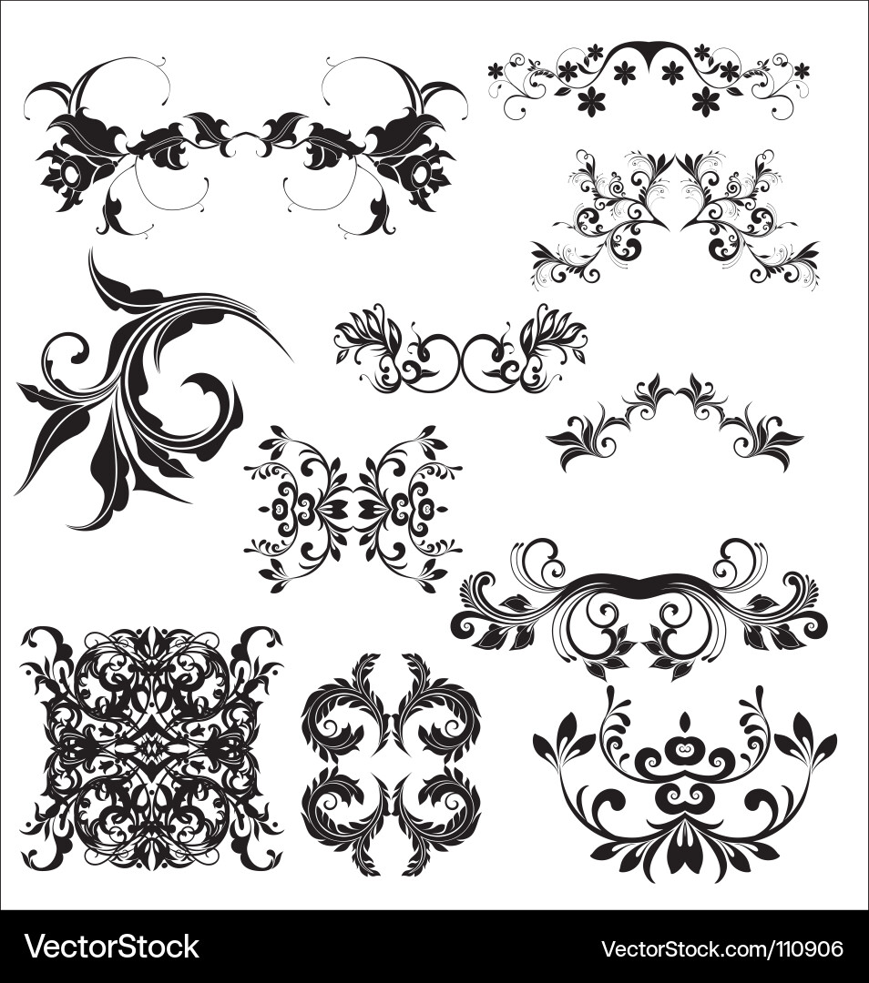 Ornate Floral Swirls vector image
